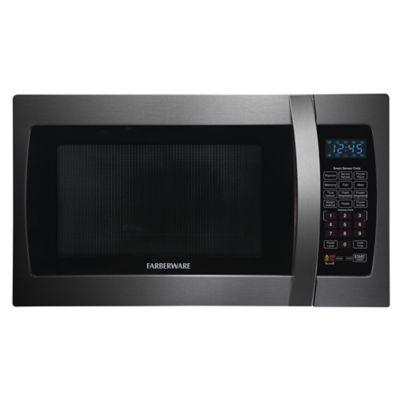 Farberware® 1.3 Cubic Feet Microwave Oven with Smart Sensor Cooking in Black/Stainless Steel
