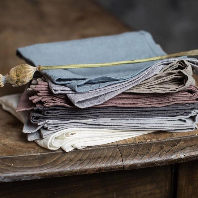 Linen napkin. Washed soft linen table...