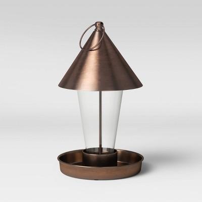 11" Mild Steel/Glass Bird Feeder Copper Brown - Smith & Hawken&#8482;