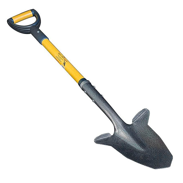 Spear Head Spade Gardening Shovel with Steel Reinforced Fiberglass Handle, Cushioned D-Grip and Sharp Hardened Steel Blade, Award Winning Spade, Model SHFD3 Yellow