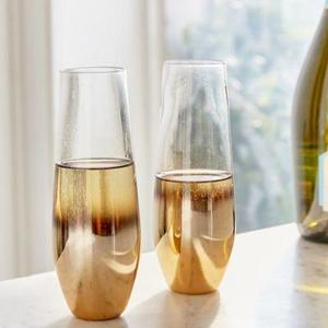 Metallic Ombre Stemless Flute Glass - Set Of 2