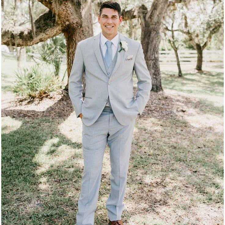 MOSS BROS | Slim Fit Light Grey Marl Suit $174.88