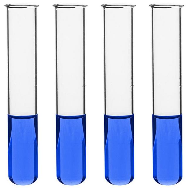 16PK Test Tubes, 50ml - Borosilicate 3.3 Glass - 1.2mm Thick Walls, Beaded Rim - Superior Heat & Chemical Durability - 5.9" Tall, 1" Diameter - Eisco Labs…