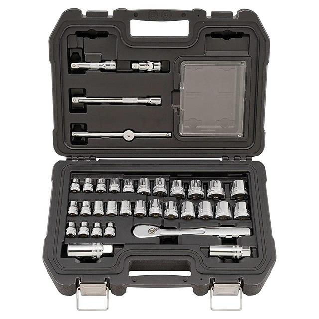 DEWALT 3/8" Drive Socket Set, 34-Piece 6-Point SAE & Metric (DWMT19250)