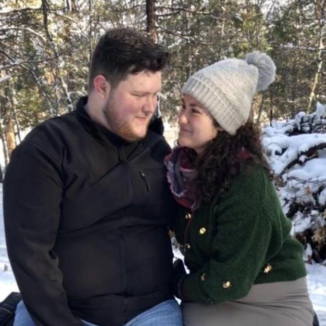 Our Thanksgiving date when we were stuck in Etna due to the snow.