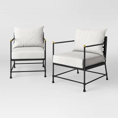 Midway 2pk Metal Patio Club Chairs - Black - Threshold™ designed with Studio McGee