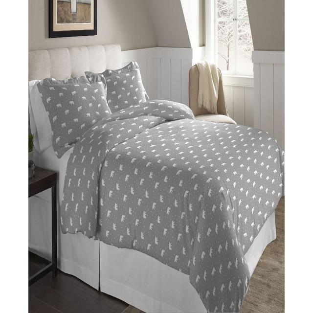 Pointehaven Superior Weight Cotton Flannel Duvet Set - Full/Queen