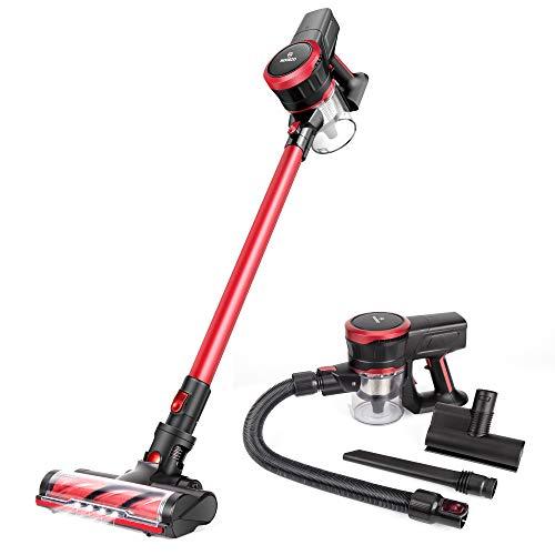 MOOSOO Cordless Vacuum Cleaner 17Kpa Strong Suction 2 in 1 Stick Vacuum Ultra-Quiet Handheld Vacuum with Brushless Motor Multi-attachments