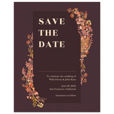 Wine, Purple Wedding Digital Save the Date - Gramercy Corner
