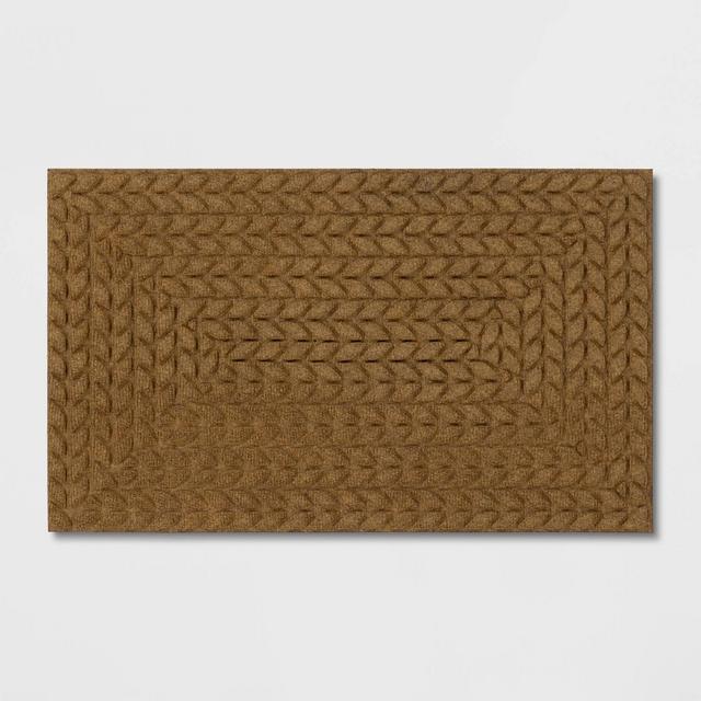 1'6"x2'6" Absorbing Embossed Rope Doormat Beige - Room Essentials™: Outdoor Weather-Resistant Botanical Mat