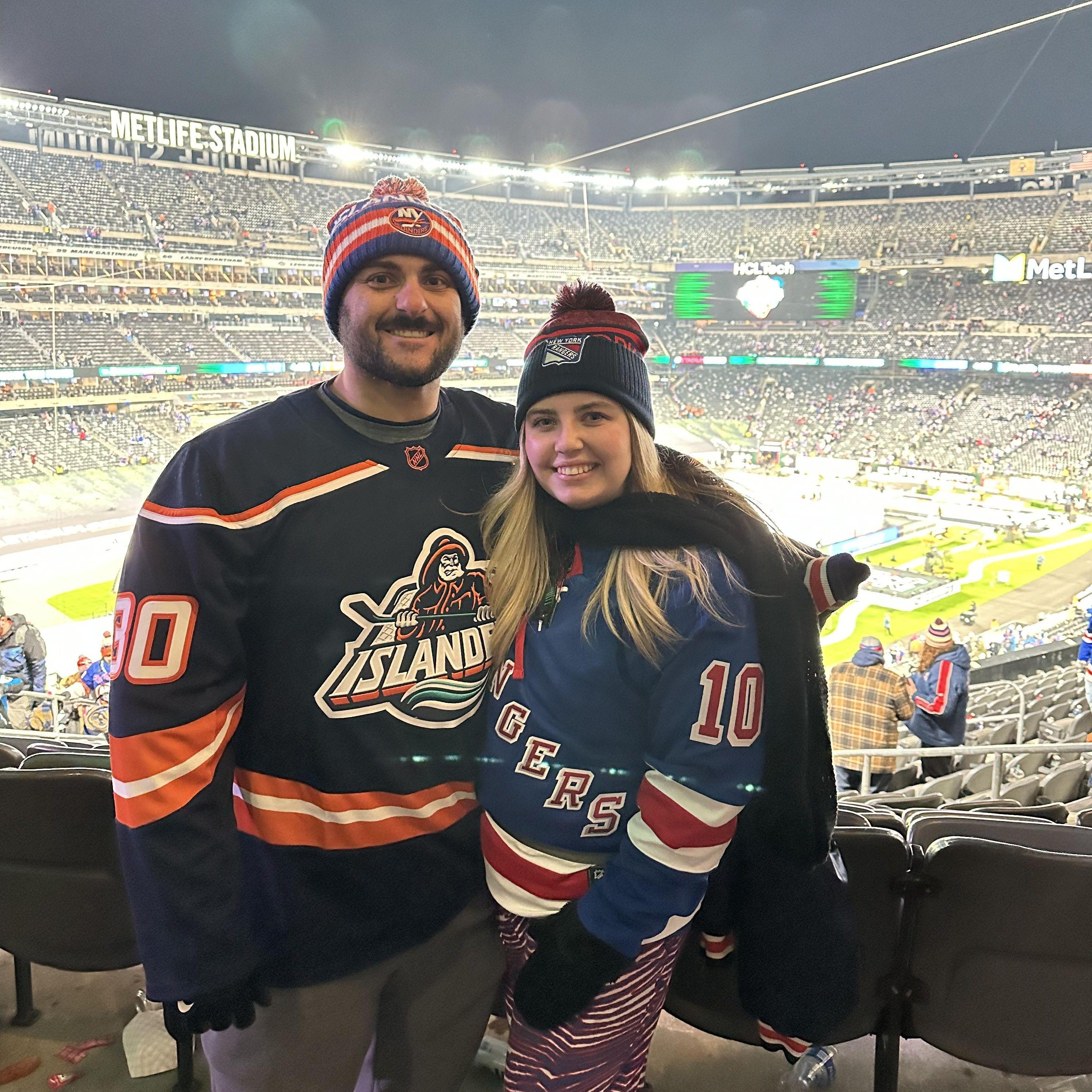 The stadium series game! A split household