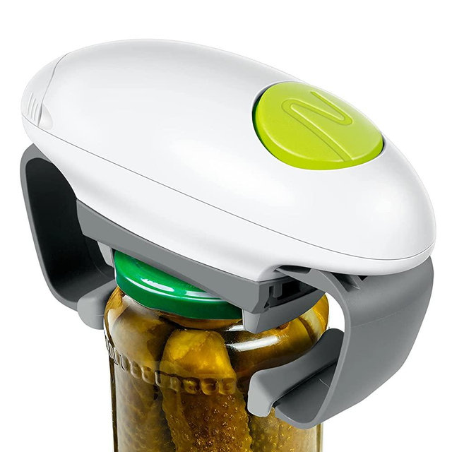 Electric Jar Opener, Restaurant Automatic Jar Opener for Seniors with Arthritis, Weak Hands, Hands Free Bottle Opener (White)