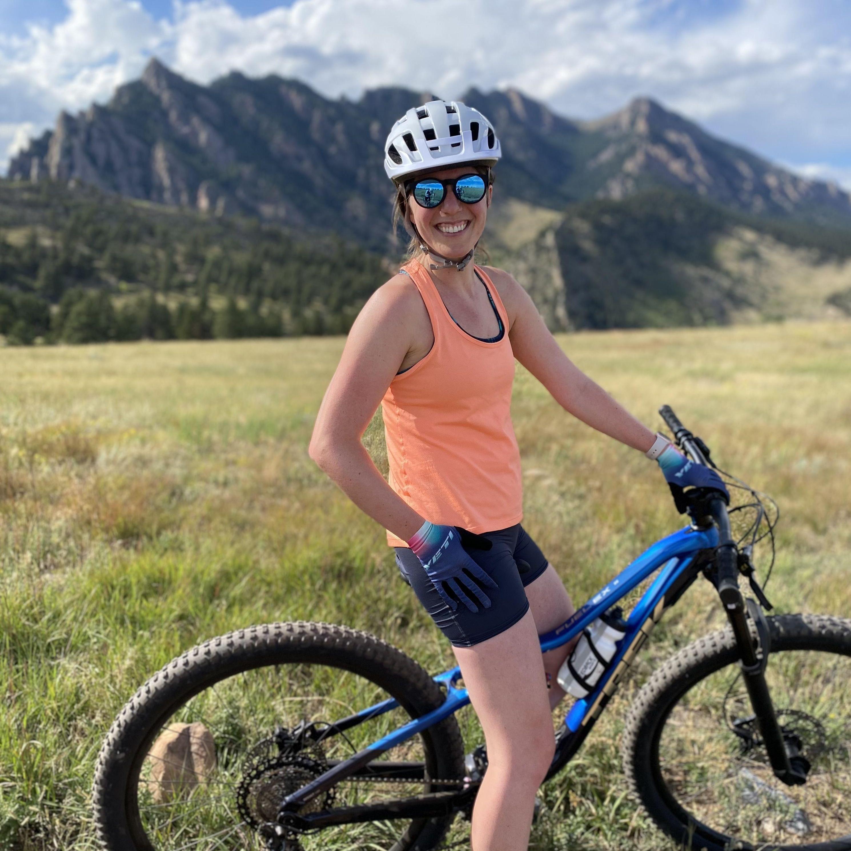 Colleen on her new bike