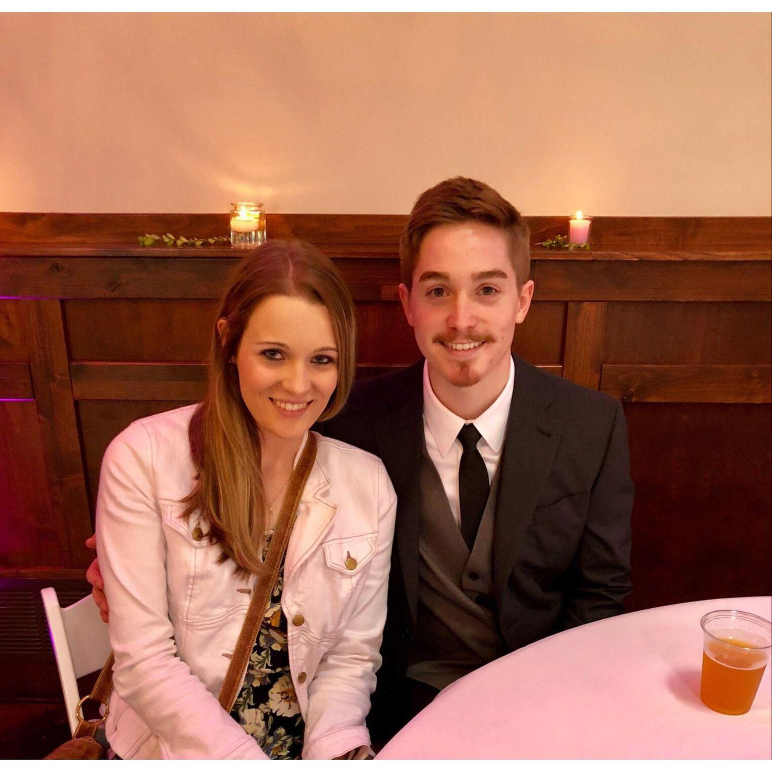 Nick and Katie at Brittany and Marc's wedding in 2018