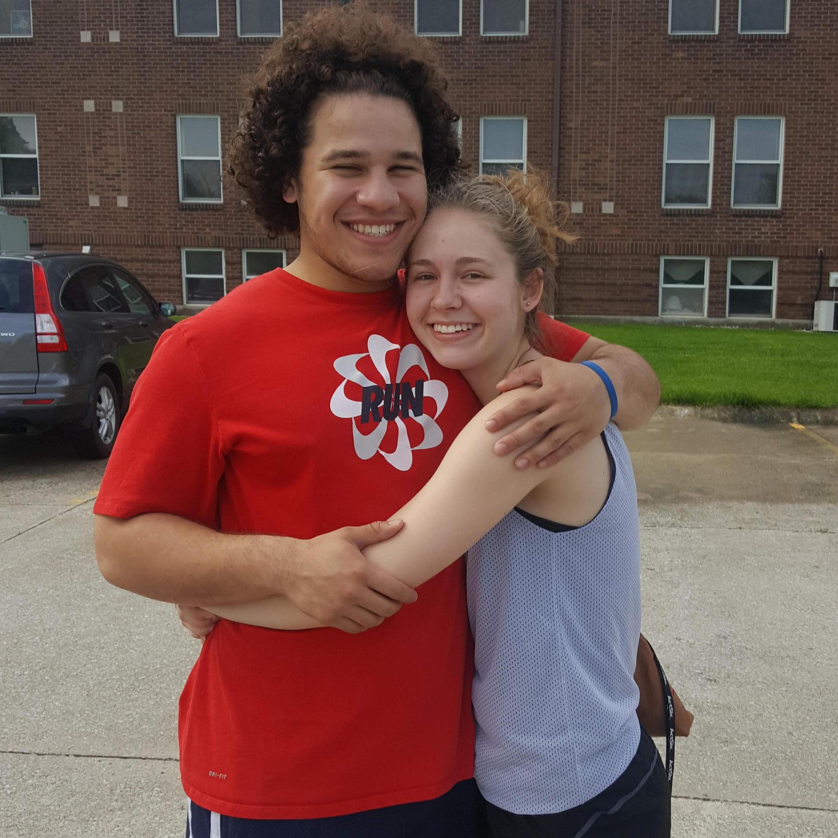 Saying goodbye for the summer after sophomore year at TU (May 2019)