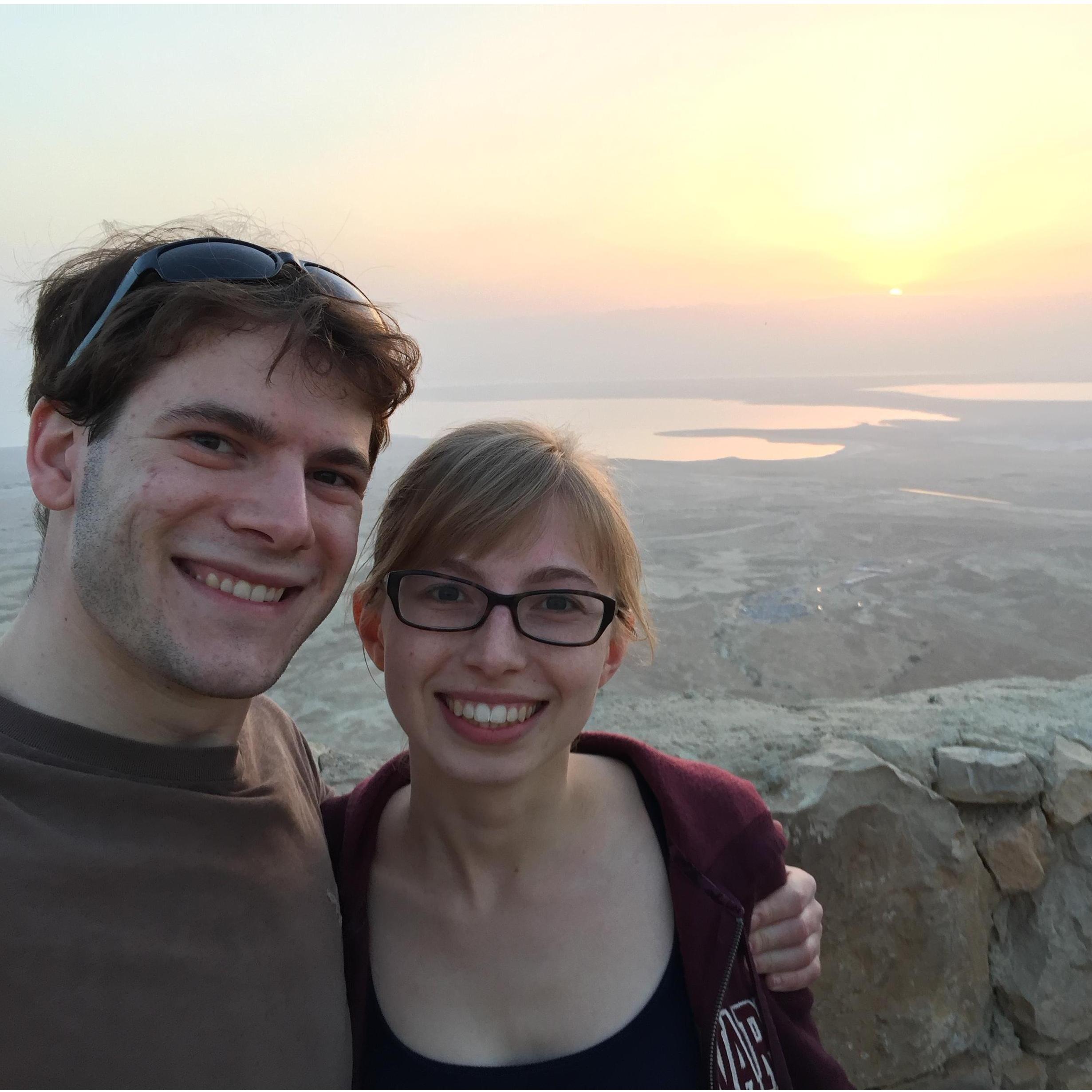 Sunrise at the top of Masada, in Israel