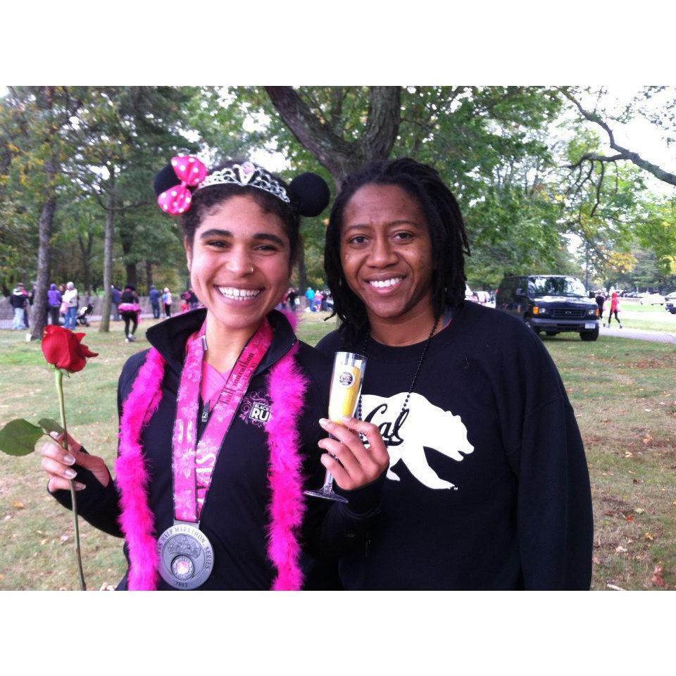 2013, Steph supporting Kirya's first half marathon run!