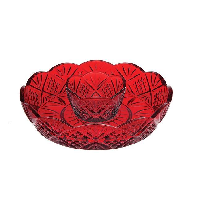 Godinger Dublin Red Chip & Dip Bowl
