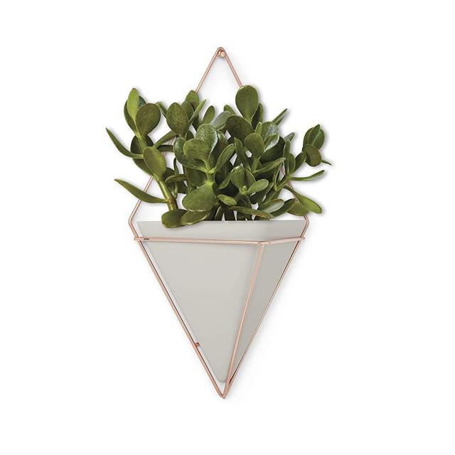 Umbra Trigg Hanging Planter, Large, Concrete/Copper