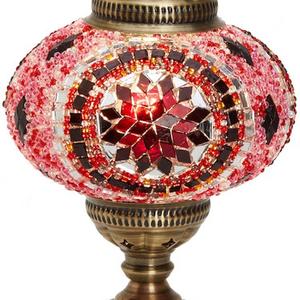 New BOSPHORUS Stunning Handmade Turkish Moroccan Mosaic Glass Table Desk Bedside Lamp Light with Bronze Base