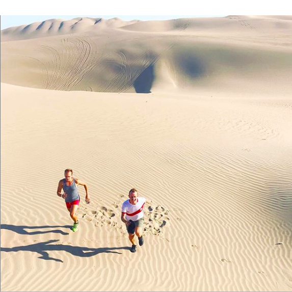 Running the sand dunes in Peru