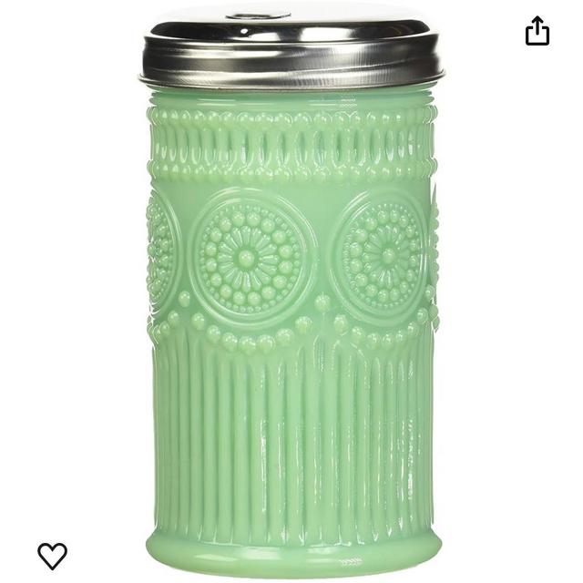 Tablecraft Sugar Shaker with Stainless Steel Top, 3.0625" x 5.75", Green