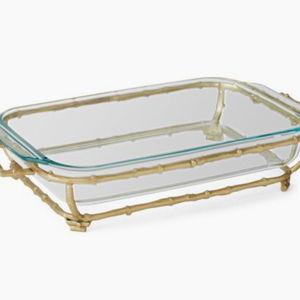 Larsen Rectangular Casserole Holder, Gold