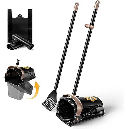 Arm & Hammer Pooper Scooper Swivel Bin & Rake Dog Poop Scooper, Black (2 Scented Waste Bags Included)
