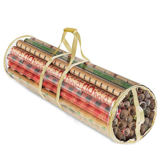 ZOBER Wrapping Paper Storage Containers - 40 Inch Gift Wrapping Organizer Storage - Fits 20 Standard Rolls of Wrapping Paper - Breathable Fabric, Waterproof