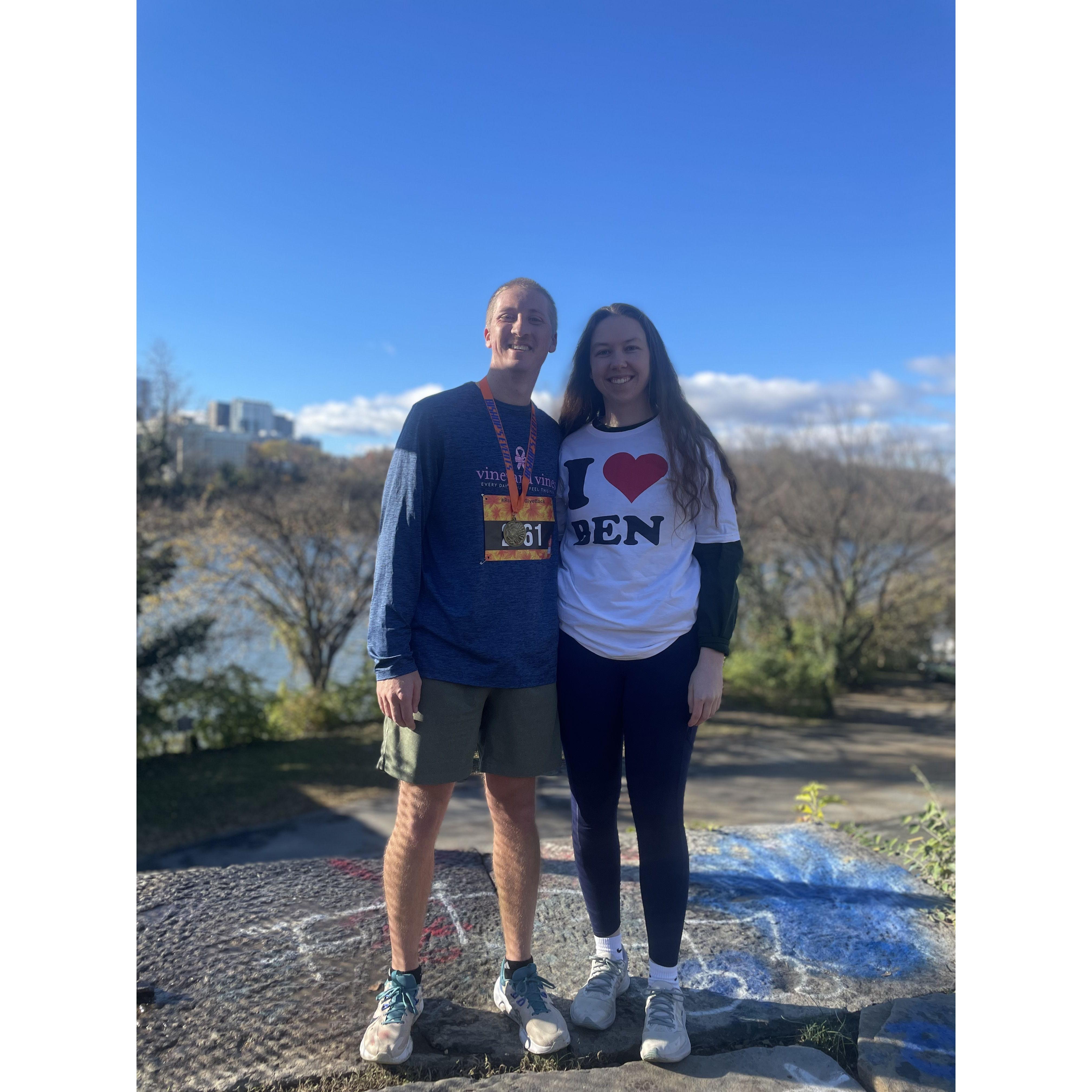 Half Marathon in DC. I tried convincing her to wear that shirt elsewhere without luck