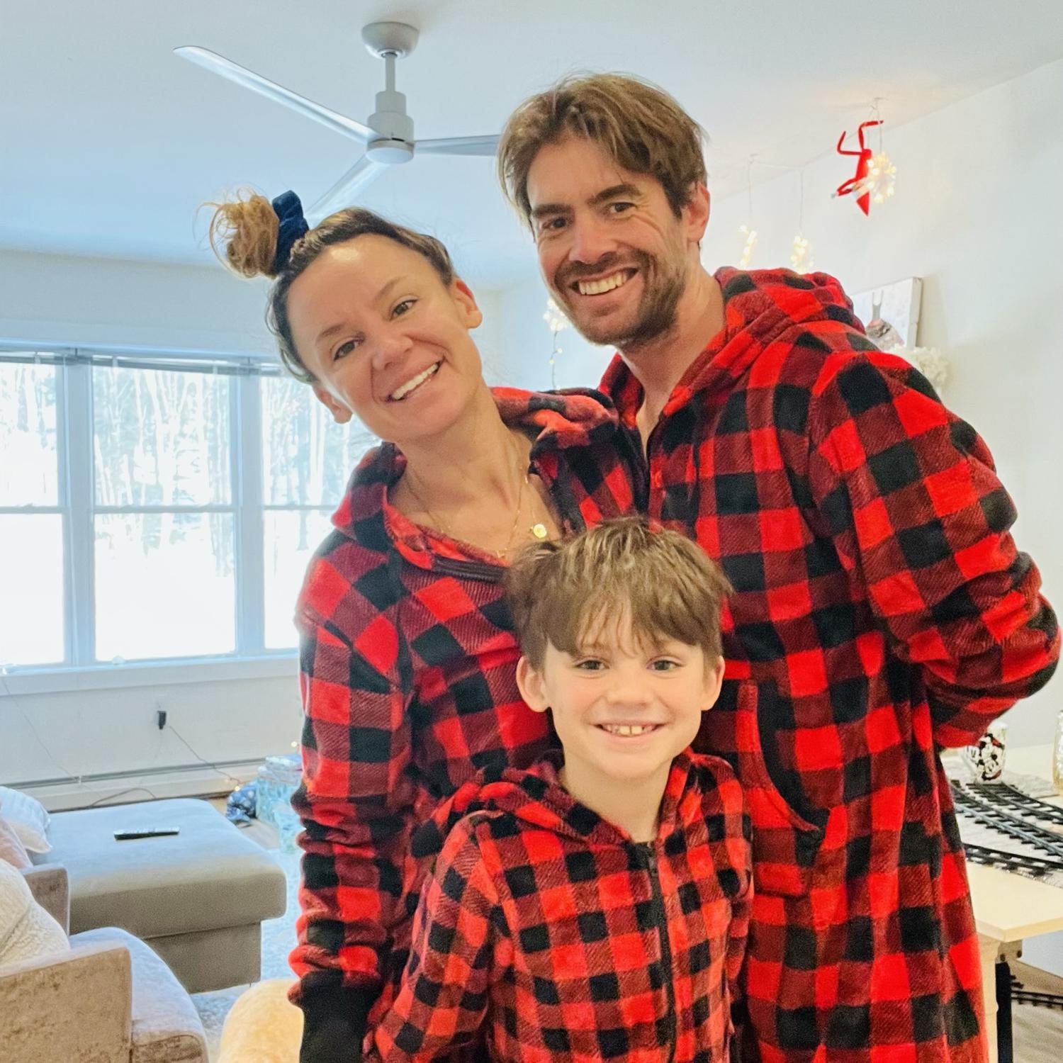 Matching onesies from Cold Hollow in Stowe, Vermont. Best apple cider doughnuts you’ll ever have!