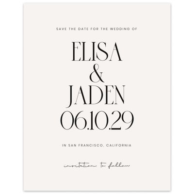 Beige Wedding Digital Save the Date - Garrett Portrait