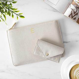 Personalized Vegan Leather 2-Piece Clutch Wallet Set