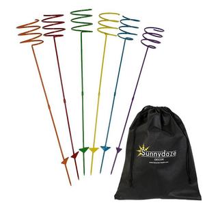 Sunnydaze Decor - Sunnydaze Heavy Duty Multi Colored Outdoor Drink Holder Stakes-Set of 6
