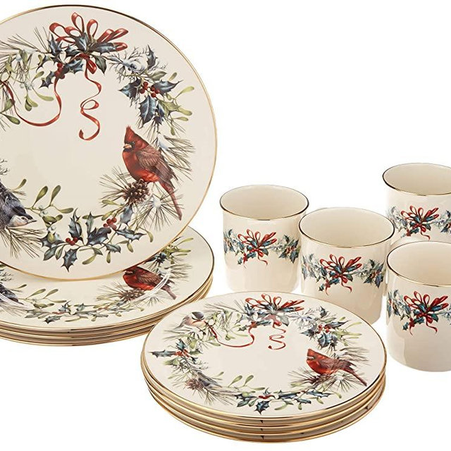 Lenox 6122055 Winter Greetings 12-Piece Dinnerware Set