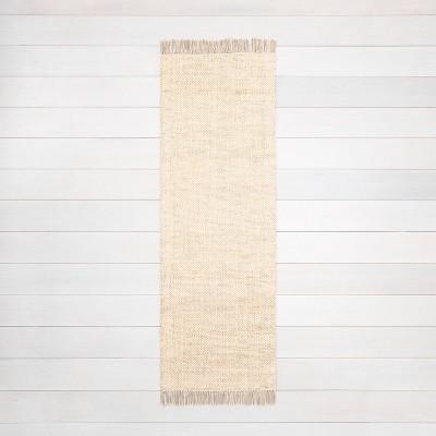 2'4" x 7' Bleached Jute Runner with Fringe - Hearth & Hand™ with Magnolia