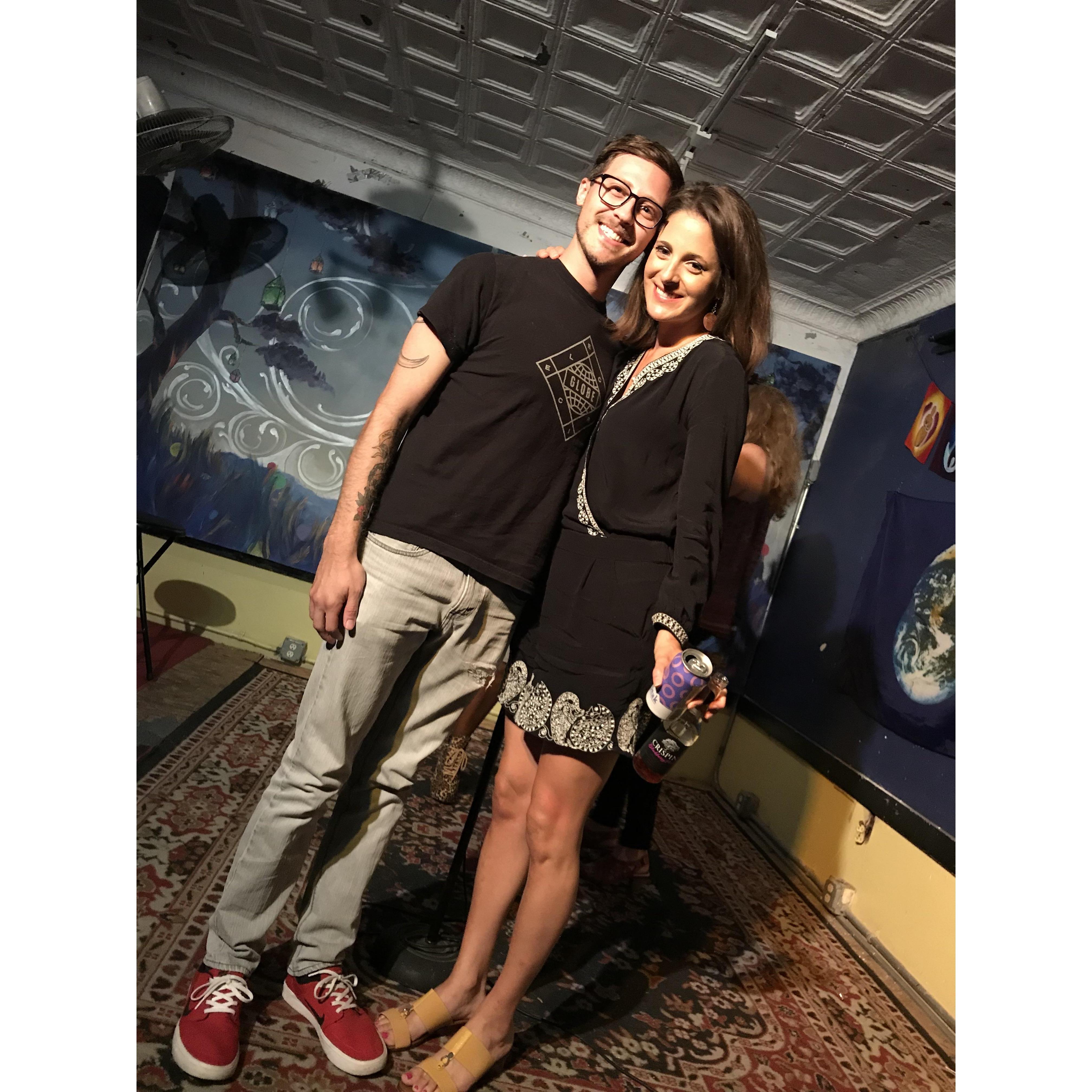 Caroline came to watch Cameron perform standup. She was not scared off.