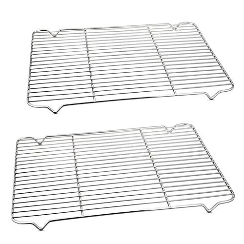 Baking Rack Cooking Rack Set of 2-16.6''x11.6'', P&P CHEF Stainless Steel Wire Cooling Drying Roasting Rack, Fits Half Sheet Cookie Pans, Commercial Quality, Oven & Dishwasher Safe