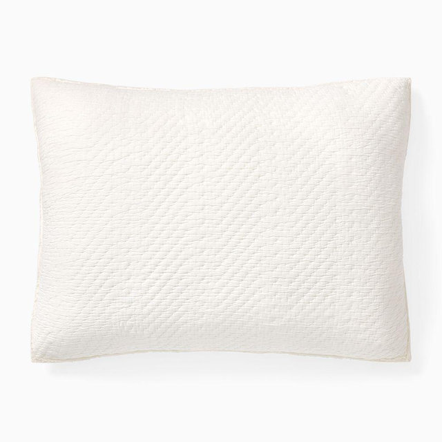 Reflections Matelassé Quilt, King Sham, White