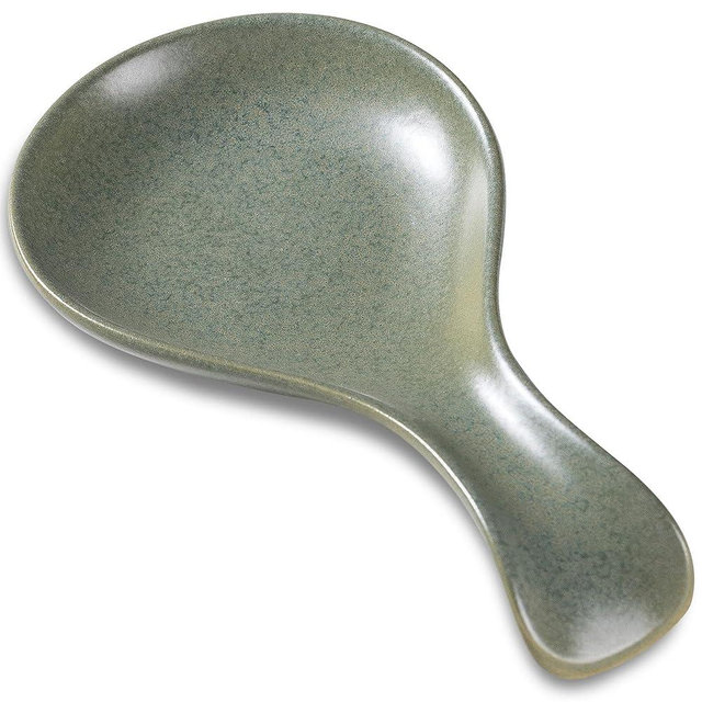 Ceramic Spoon Rest for Stove Top, 8 Inches Large Spoon Holder for Kitchen Counter, Porcelain Utensil Rest, Housewarming Thankgiving Christmas Gift, Dishwasher Safe Heat-Resistant, Green(1 PC)