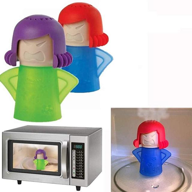 Abnaok Microwave Steam Cleaner, 2 PCS Angry Mama Microwave Oven Steam Cleaners Easily Clean in Minutes Cleans Add Vinegar and Water for Home or Office with English Manual