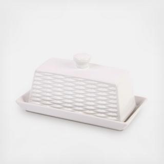 Embossed Weave Butter Dish
