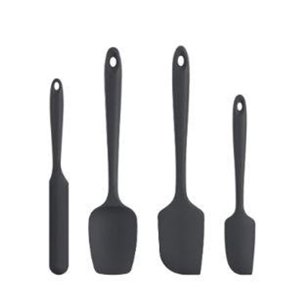 U-Taste Silicone Spatula Set with 600 Degrees Fahrenheit Heat Resistant (Black)