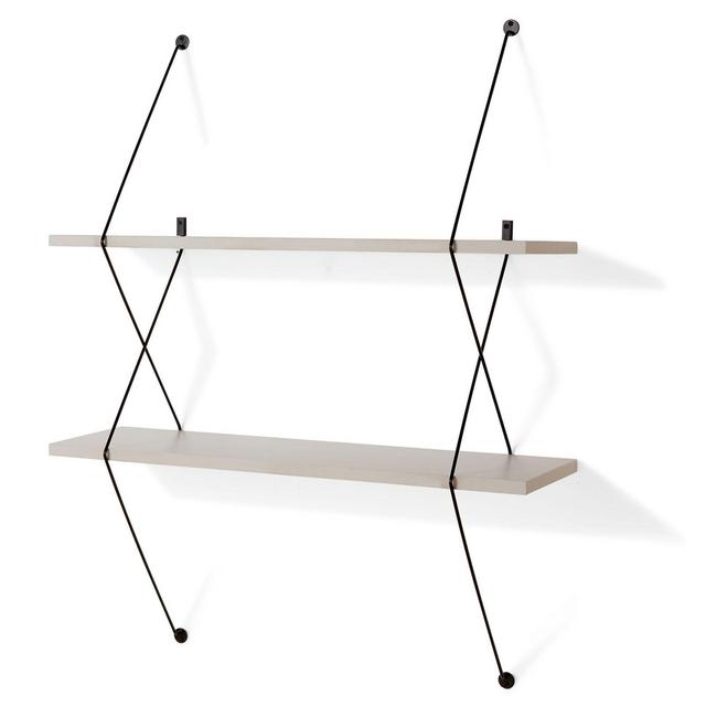 Danya B. Two-Level Wall-Mounted Shelf in Grey