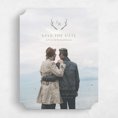 Khaki Green Wedding Save the Date - Denver Photo