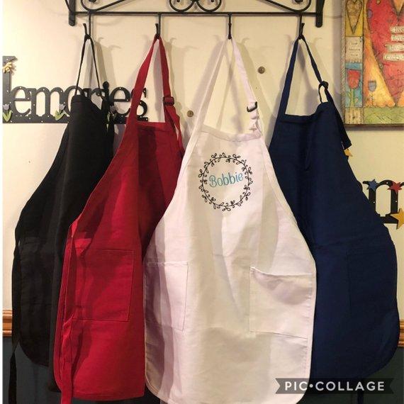 Personalized Apron, Monogram Apron, Kitchen Apron, Custom Apron, Custom Monogrammed Apron, Cotton Canvas Apron, Full Size Apron