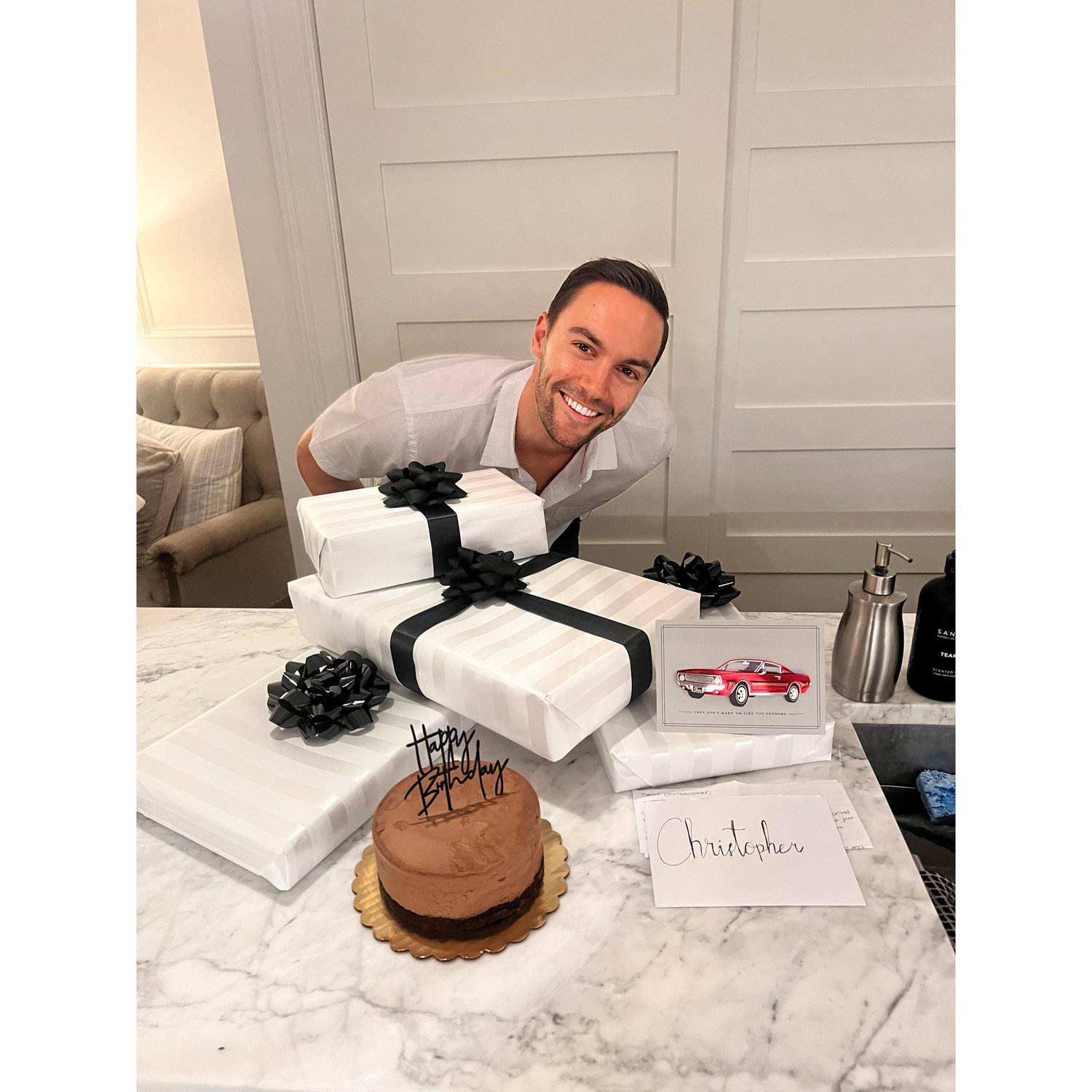 Sofia celebrating Christopher on his birthday!