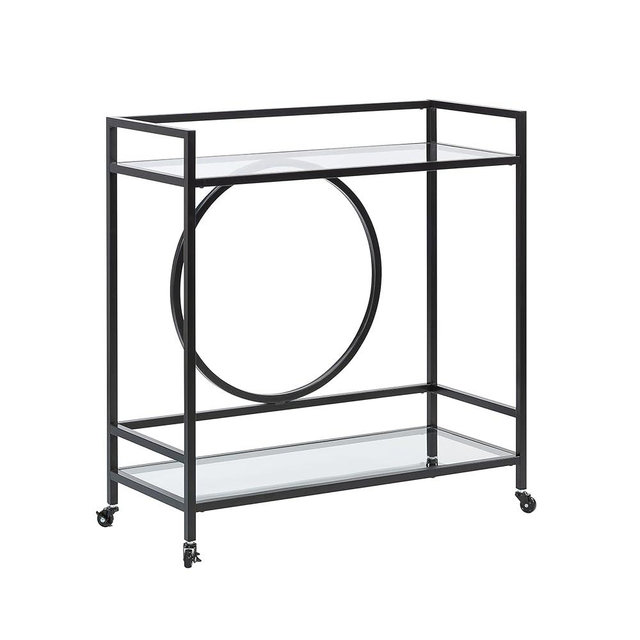 Sauder International Lux Bar Cart, Black Finish