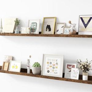 Floating Shelves for Wall, Set of 2, 48 inch, Dark Brown