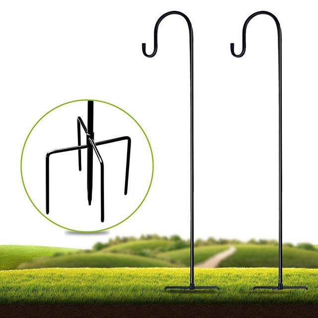 Shepherd-Hooks Adjustable for Bird-Feeder Lantern Plant-Hook Garden-Stake - 36 Inch 21 Inch 51 Inch 2 Pack Plant Stand Hanger for Outdoor Flower Basket, Bird Feeder Hanger Weddings Decor